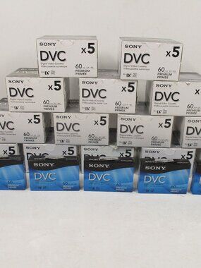 Lot of 75 Mini DV DVC Digital Video Cassettes Sony 60 Min SEALED 15 Boxes
